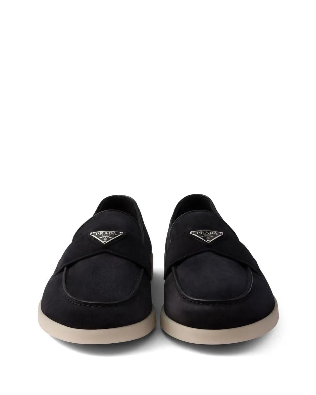 Prada Loafer Mit Logo-Schild in Black für Herren