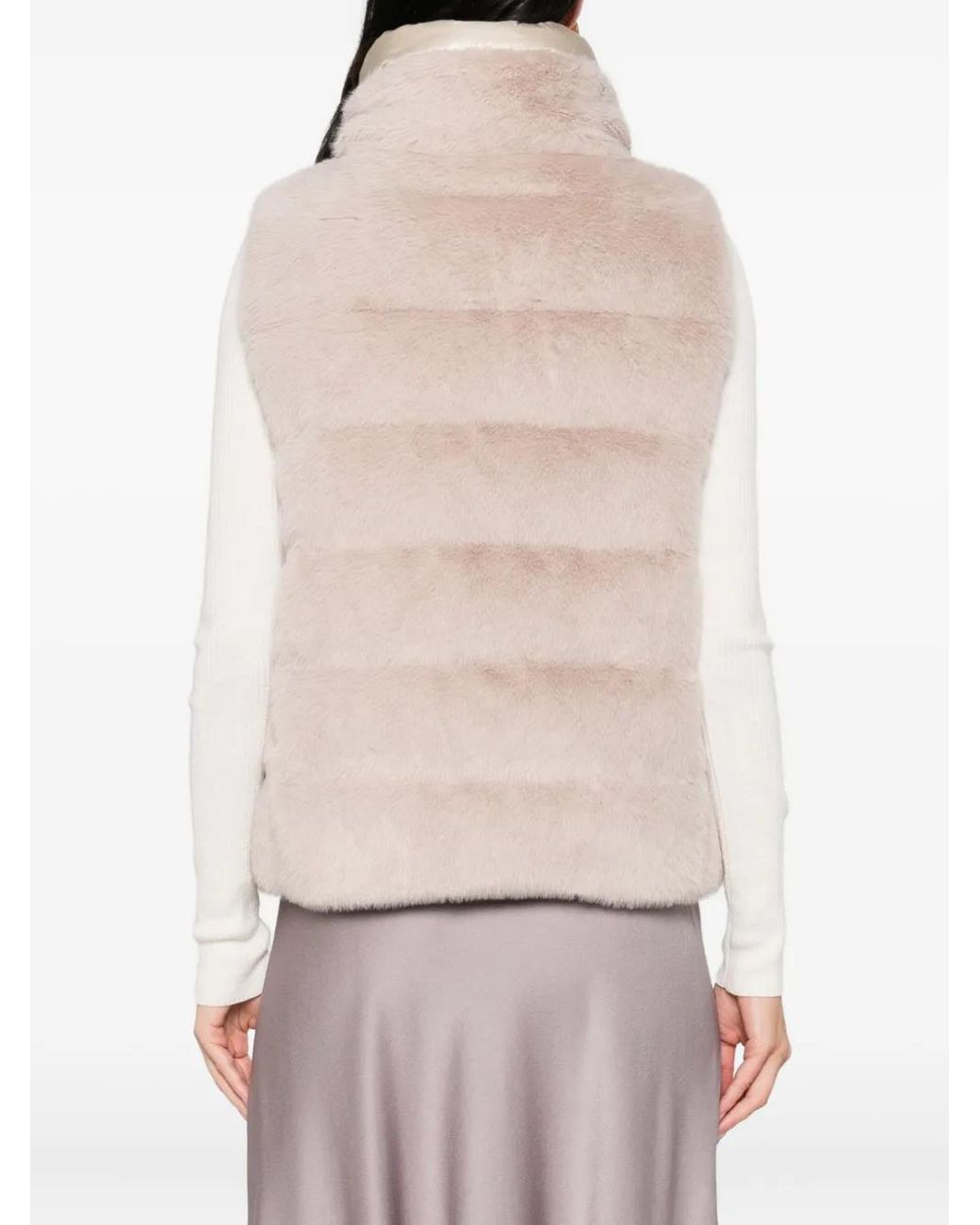 Herno Natural Eco Fur Quilted Padded Vest Clothing