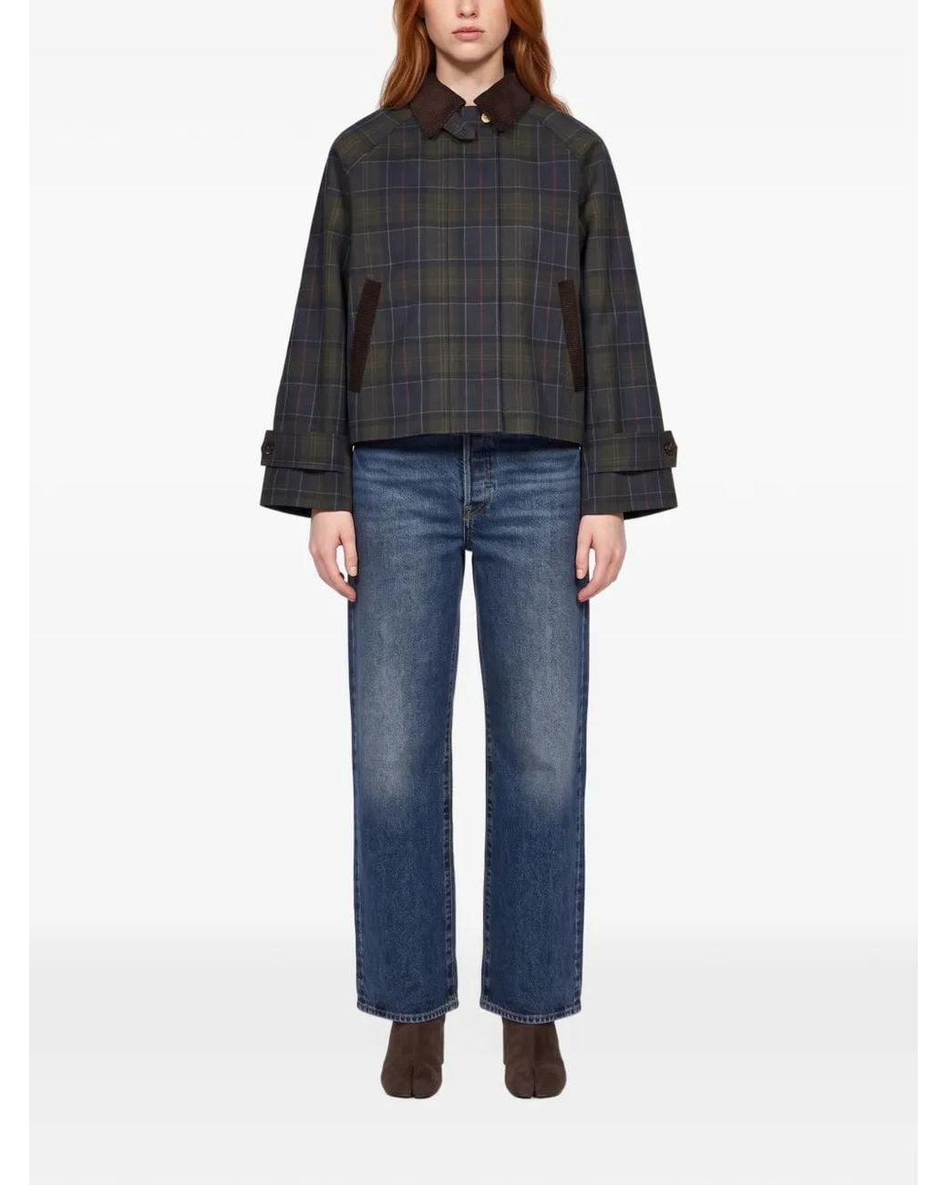 Barbour Black Sandra Tartan Showerproof Jacket