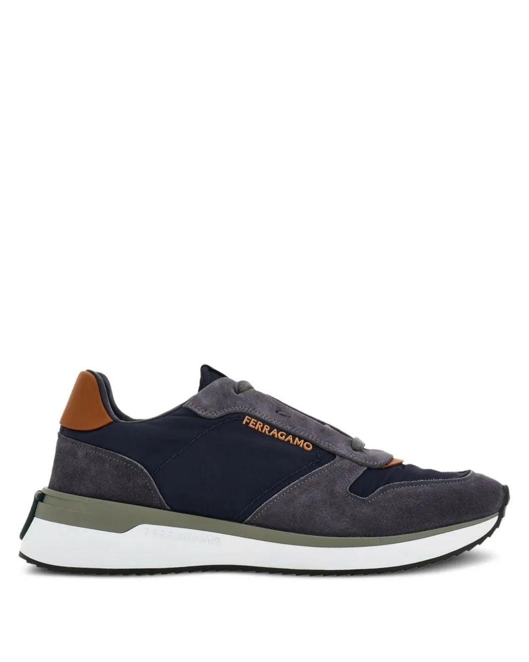 Ferragamo Blue Mixed Material Sneakers for men