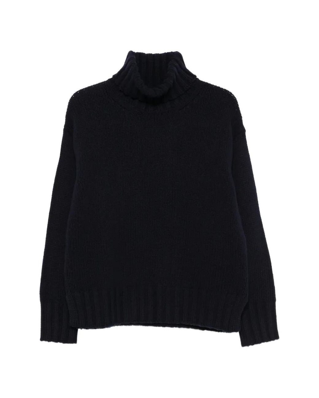 Jucca Black Roll-Neck Ribbed-Trim Sweater
