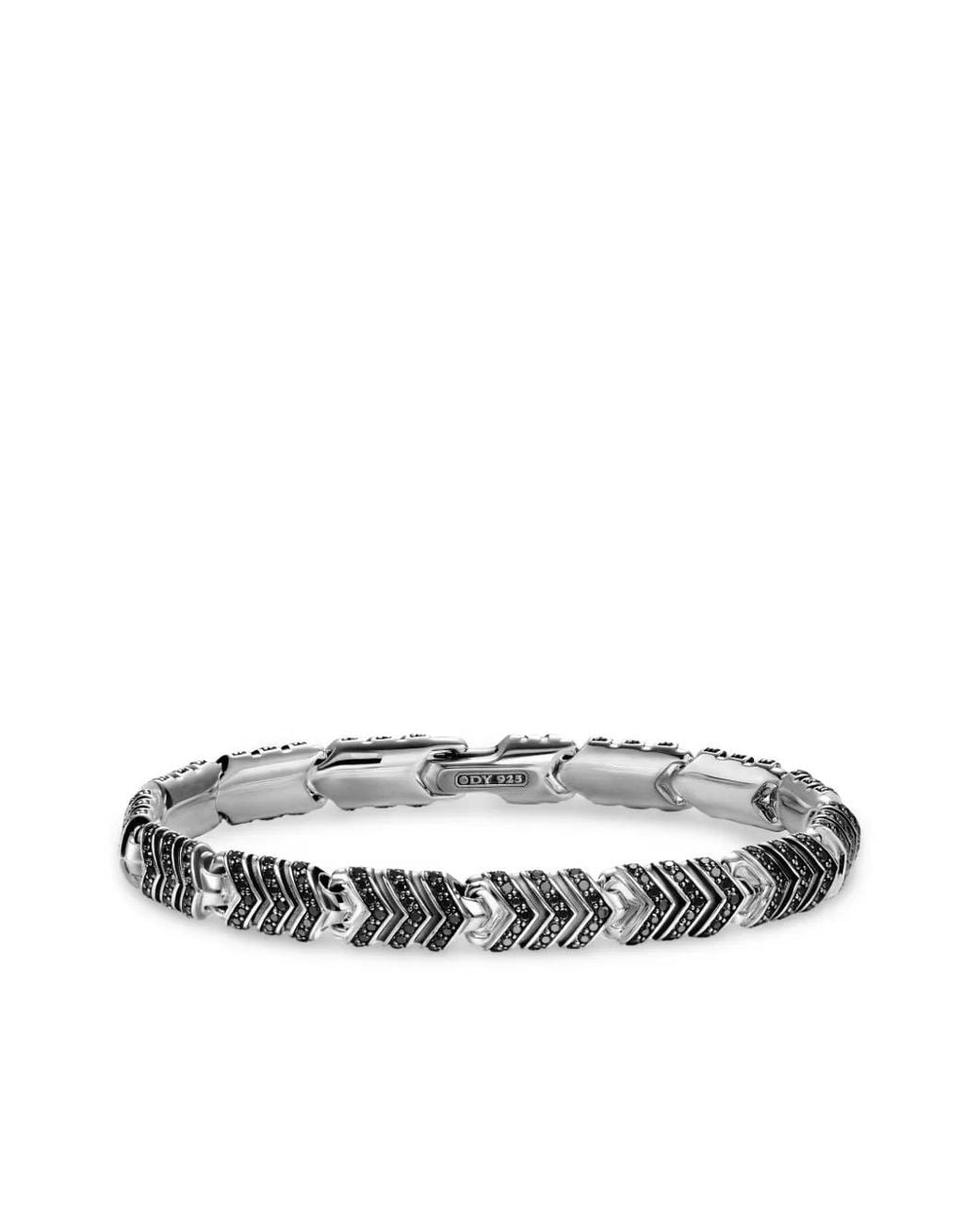 David Yurman White Sterling Chevron-Link Diamond Bracelet for men