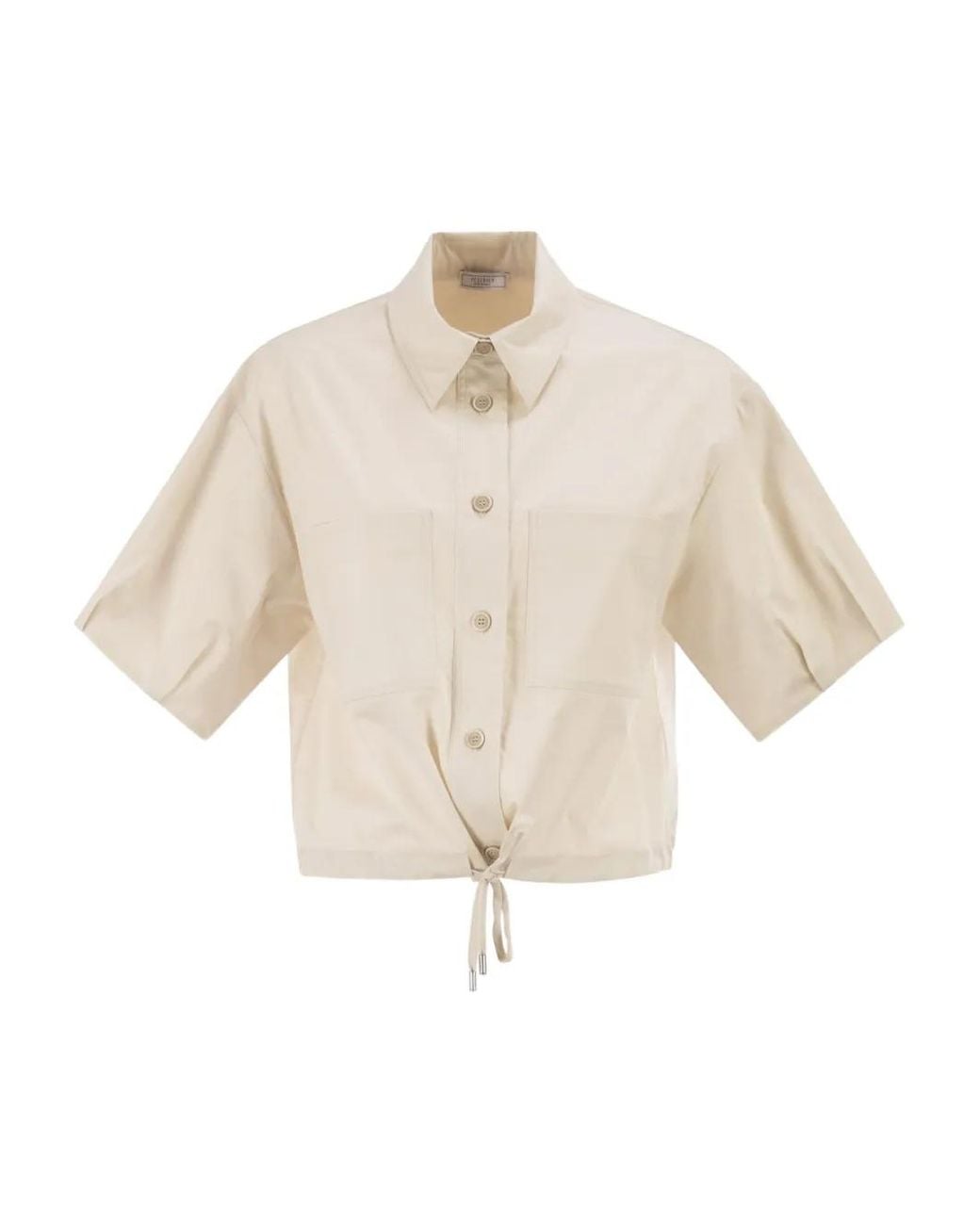 Peserico White Drawstring-Detail Shirt