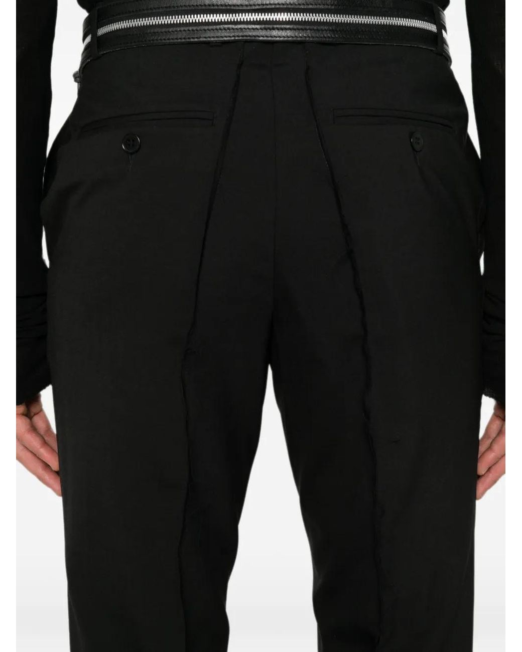HODAKOVA Black Horsehair Tailored Trousers for men