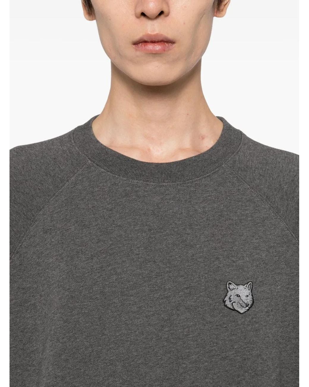 Maison Kitsuné Gray Bold Fox Head Patch Sweatshirt for men