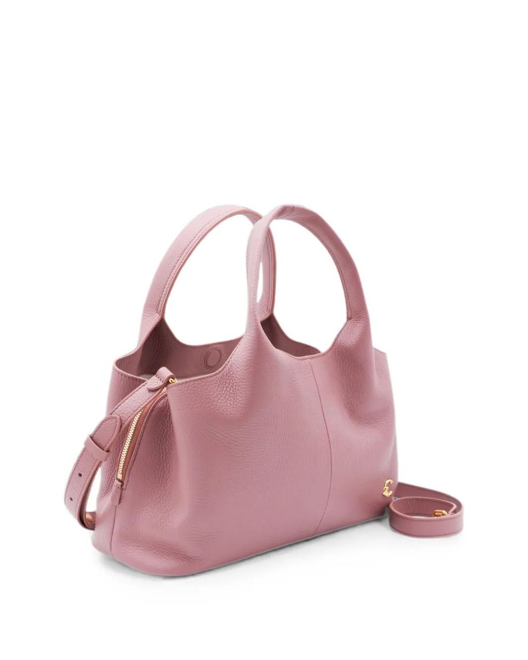 Coccinelle Pink Grained Leather Tote Bag