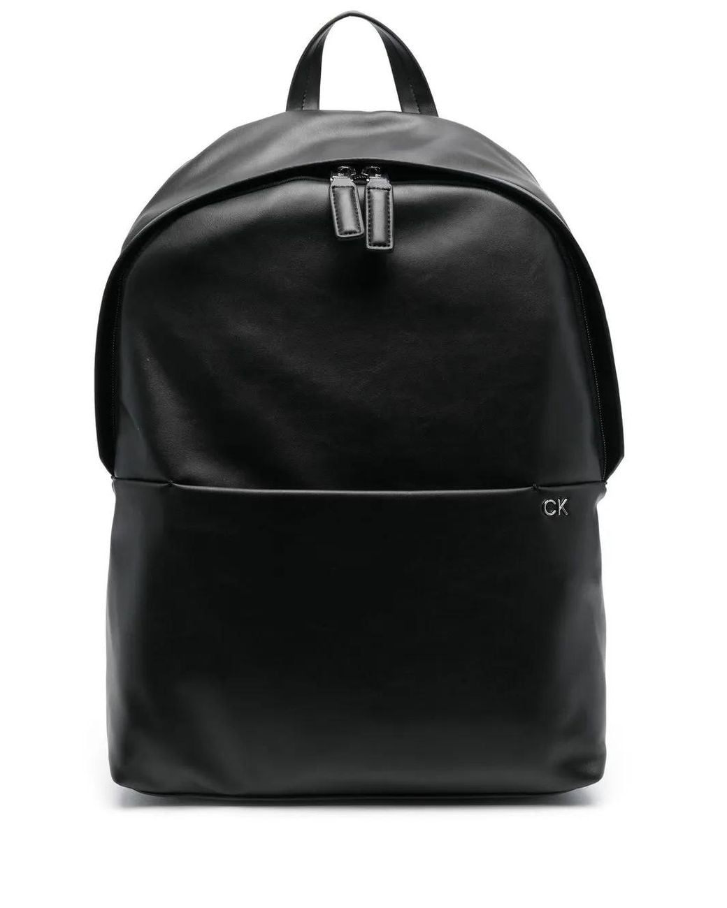 Calvin Klein Black Logo Zipped Backpack for men