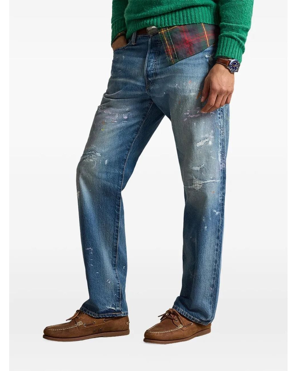 Polo Ralph Lauren Blue Vintage Classic Distressed Jeans for men