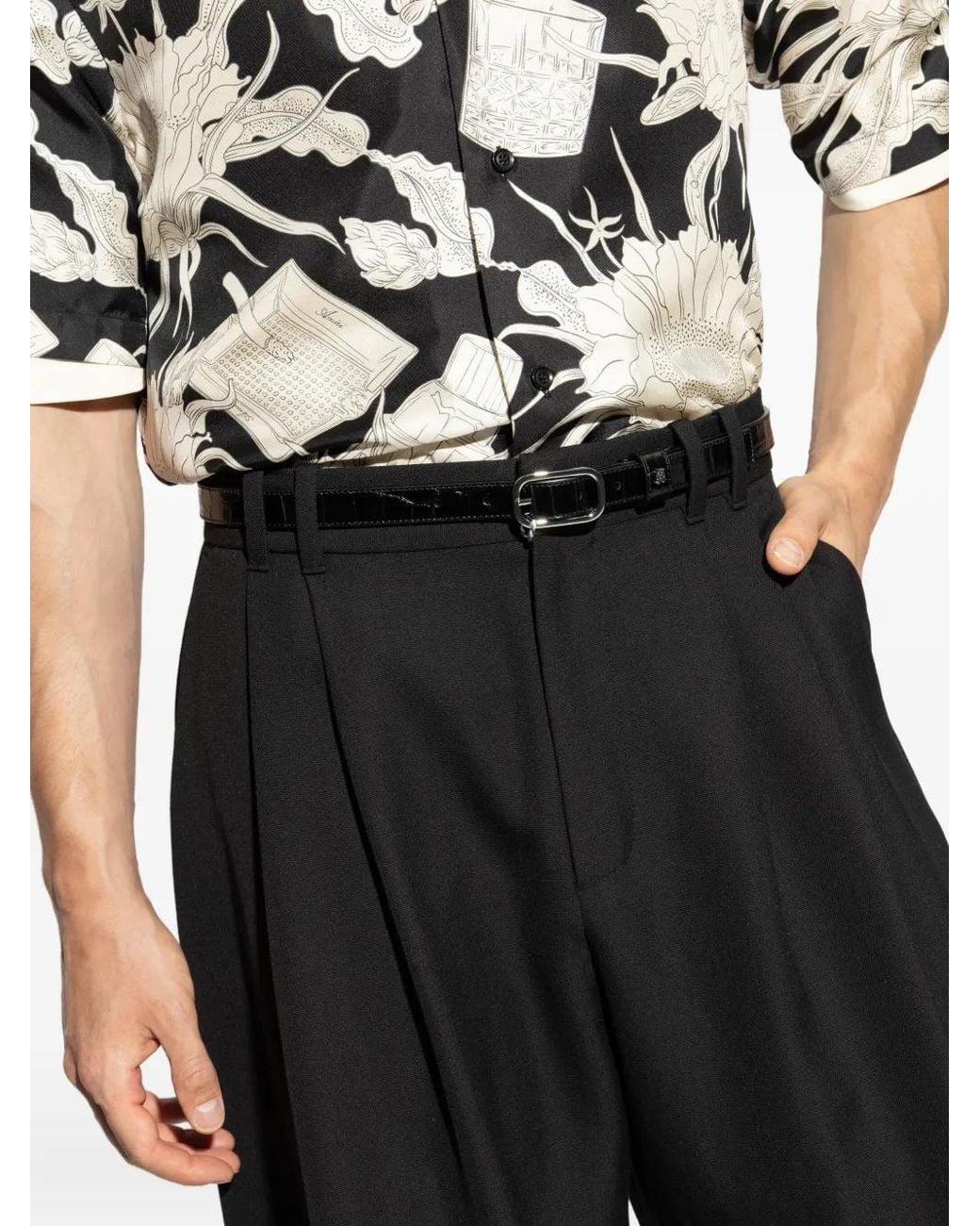 Amiri White Ceinture À Effet Peau De Crocodile 2 Cm for men