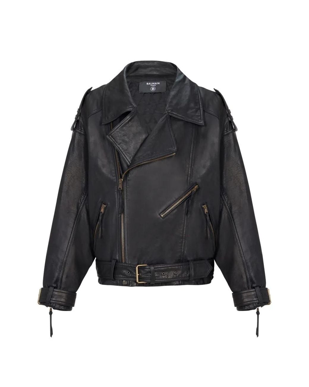 Giacca Biker di Balmain in Black da Uomo