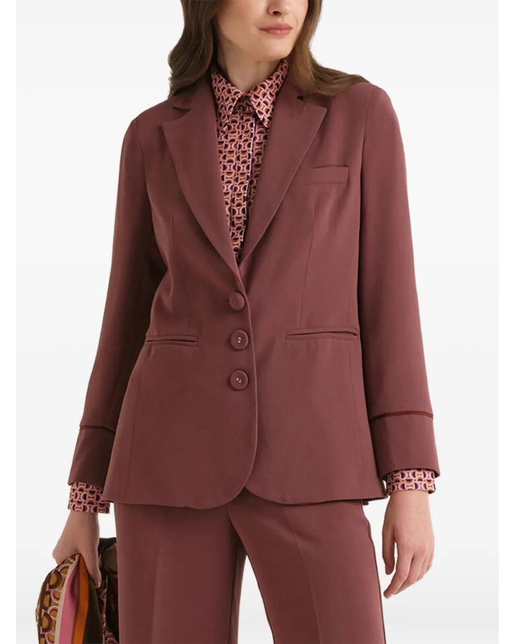 Blazer Sablé di Maliparmi in Red