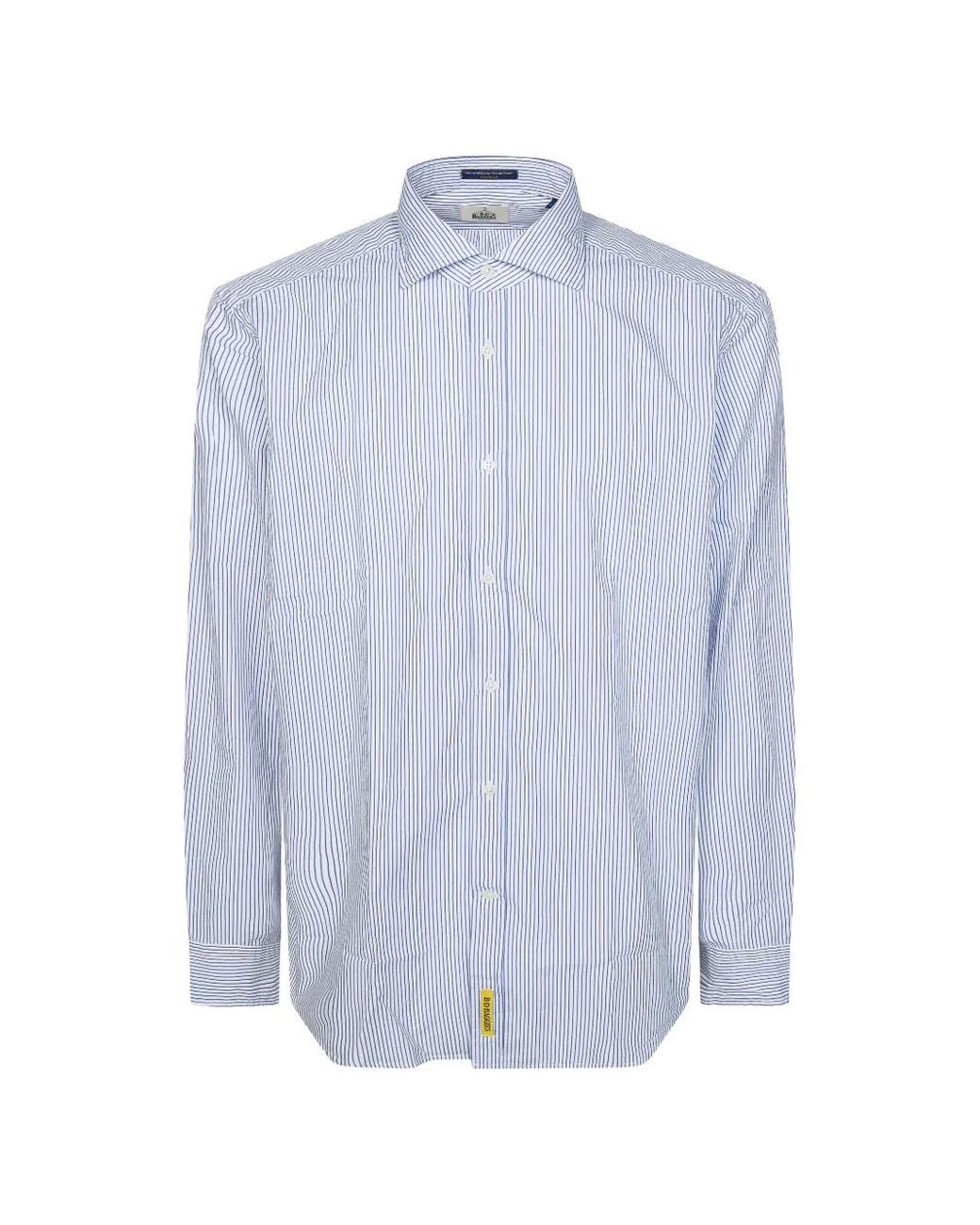 B.D. Baggies Blue Striped Cotton Shirt for men