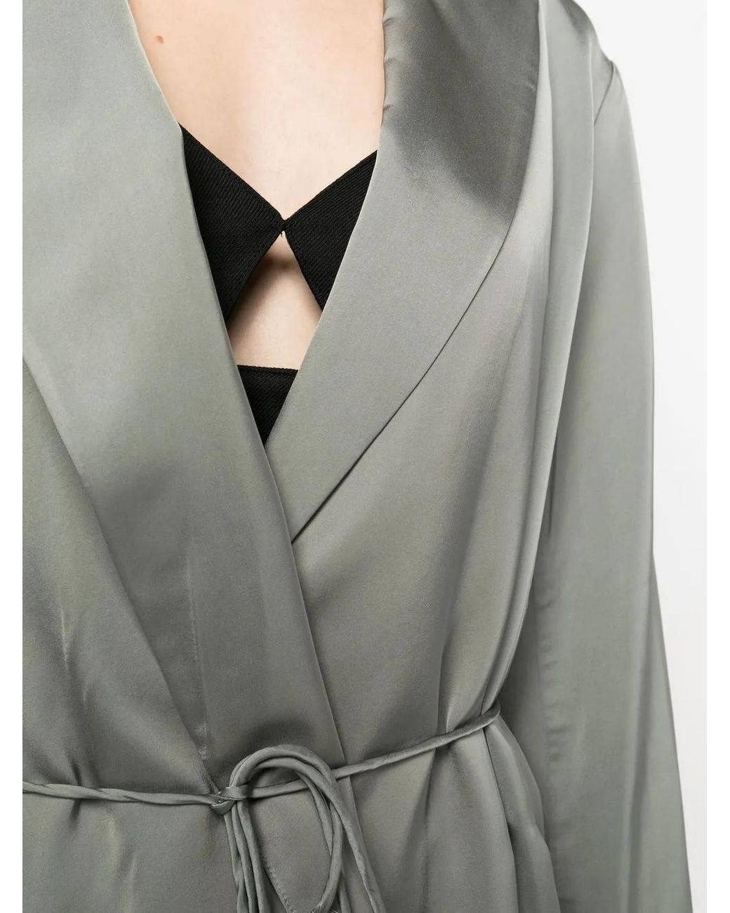 Vince Gray V-Neck Double-Breasted Blazer