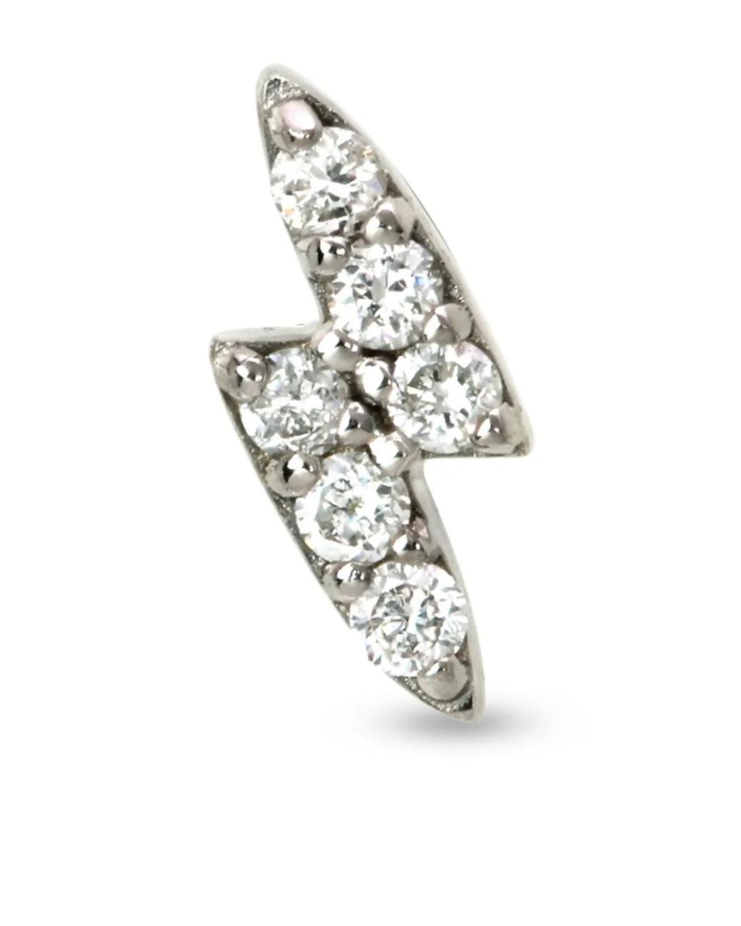 Lark & Berry White 14Kt Lightning Strike Diamond Stud Earring