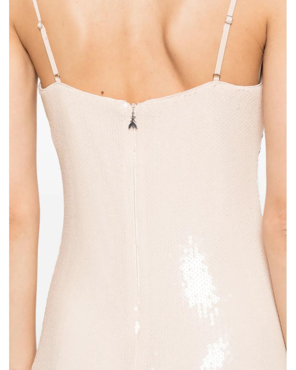 Patrizia Pepe White Sequin-Embellished Maxi Dress