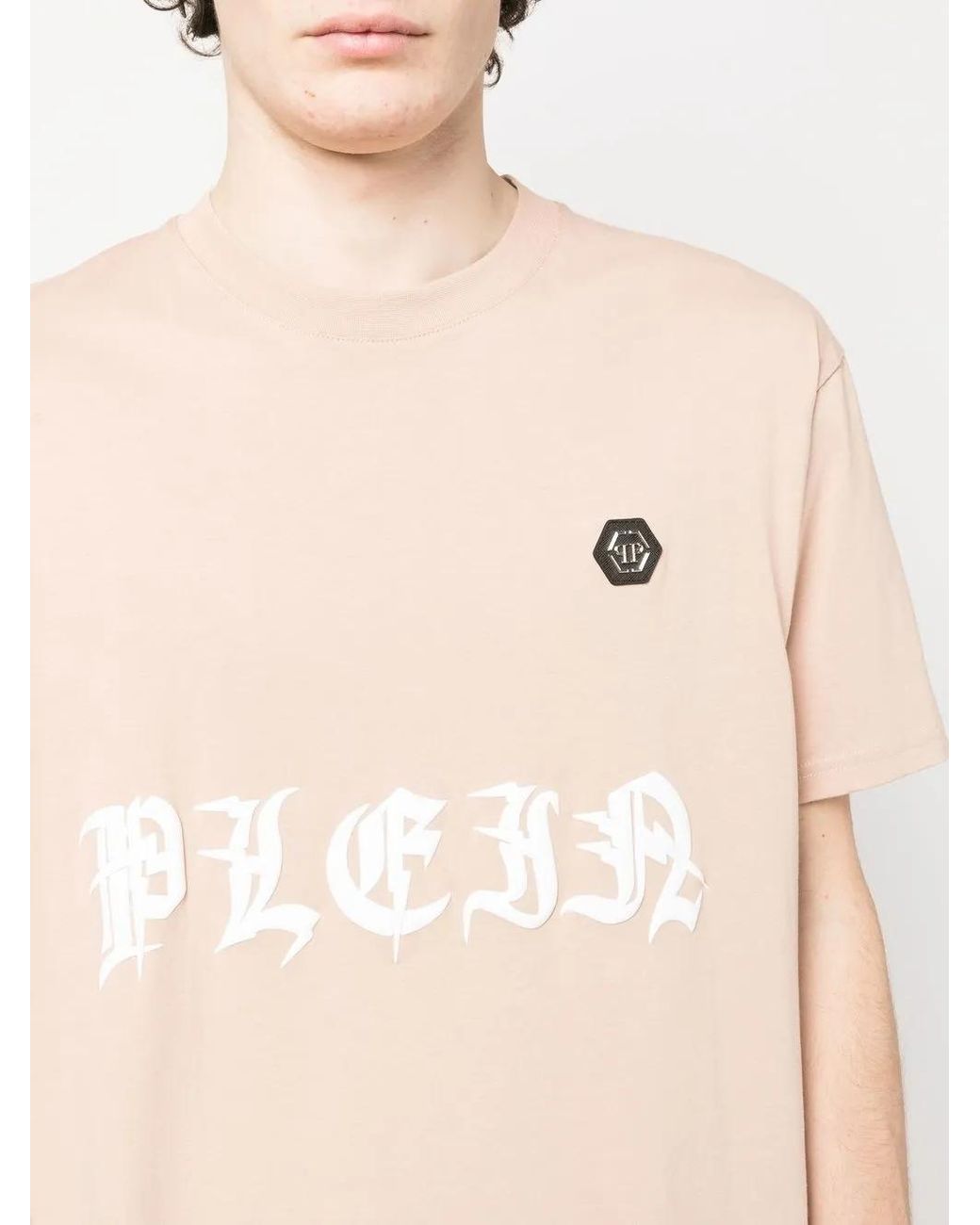 Philipp Plein Pink Logo-Patch T-Shirt for men