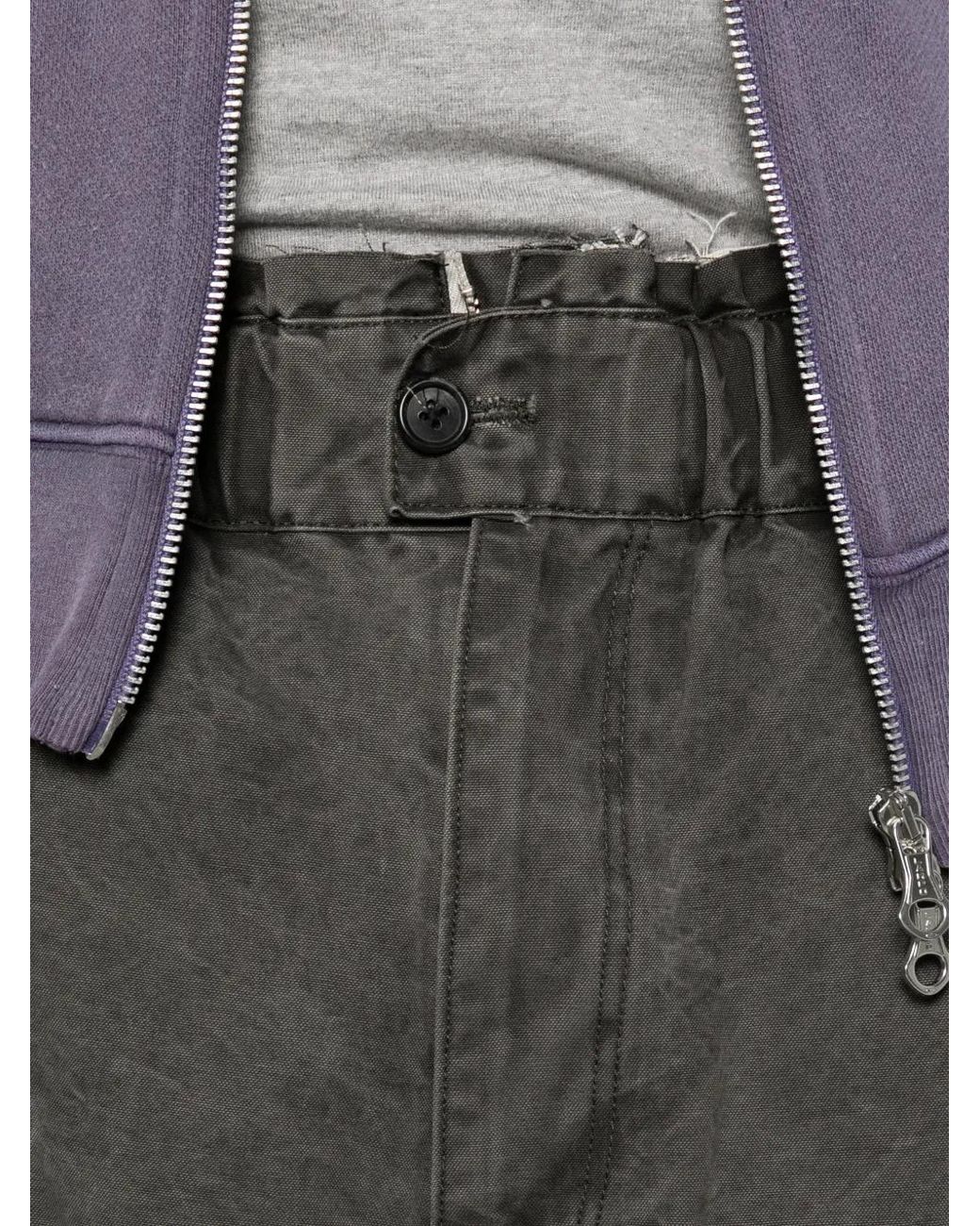 Camiel Fortgens Gray Panelled Washed-Effect Trousers for men