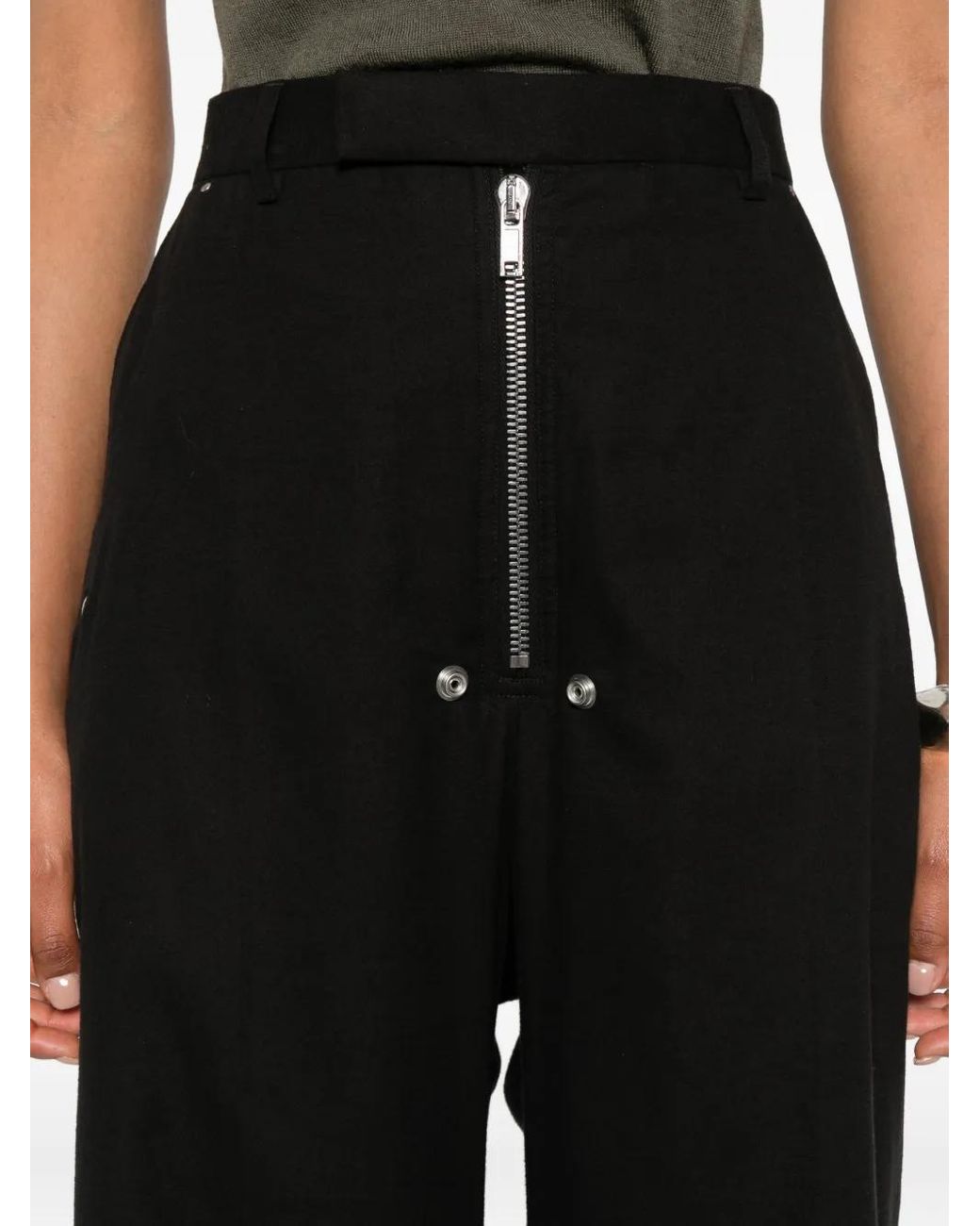 Rick Owens Black Zip-Fly Button Trousers