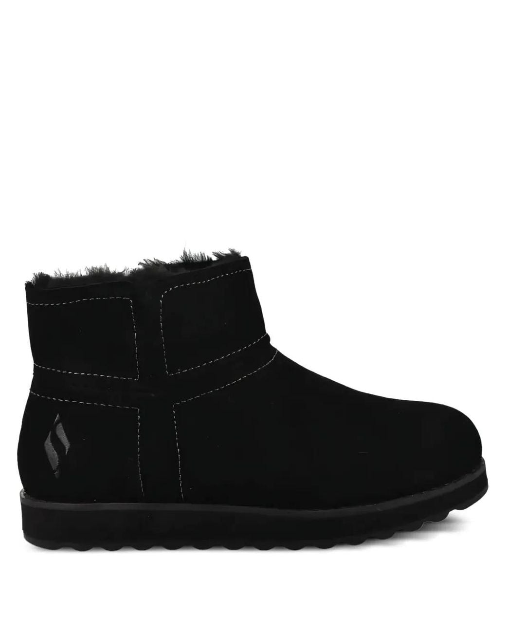Skechers Black Logo-Embroidered Ankle Boots