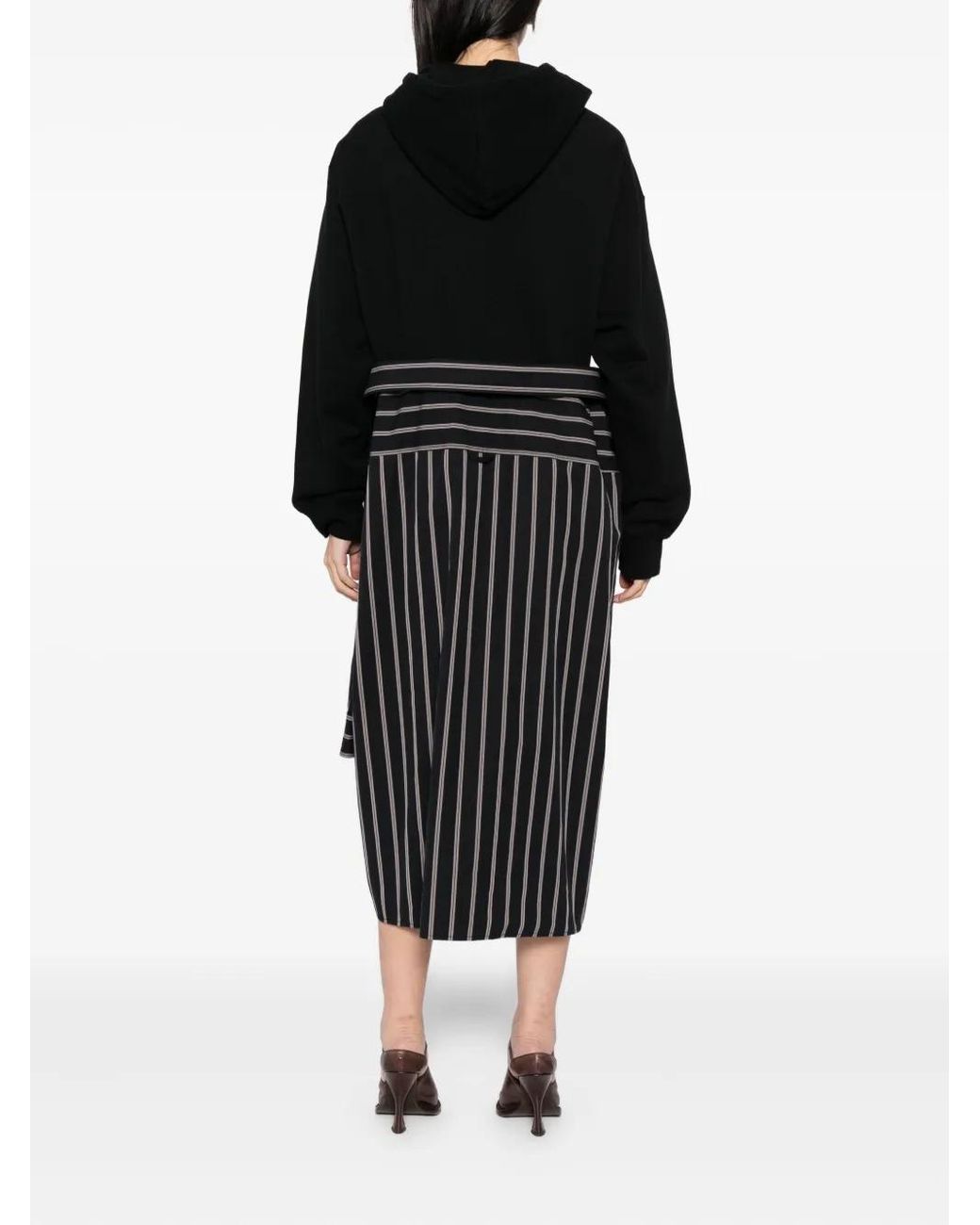 Maison Mihara Yasuhiro Black Combined Hoodie Dress