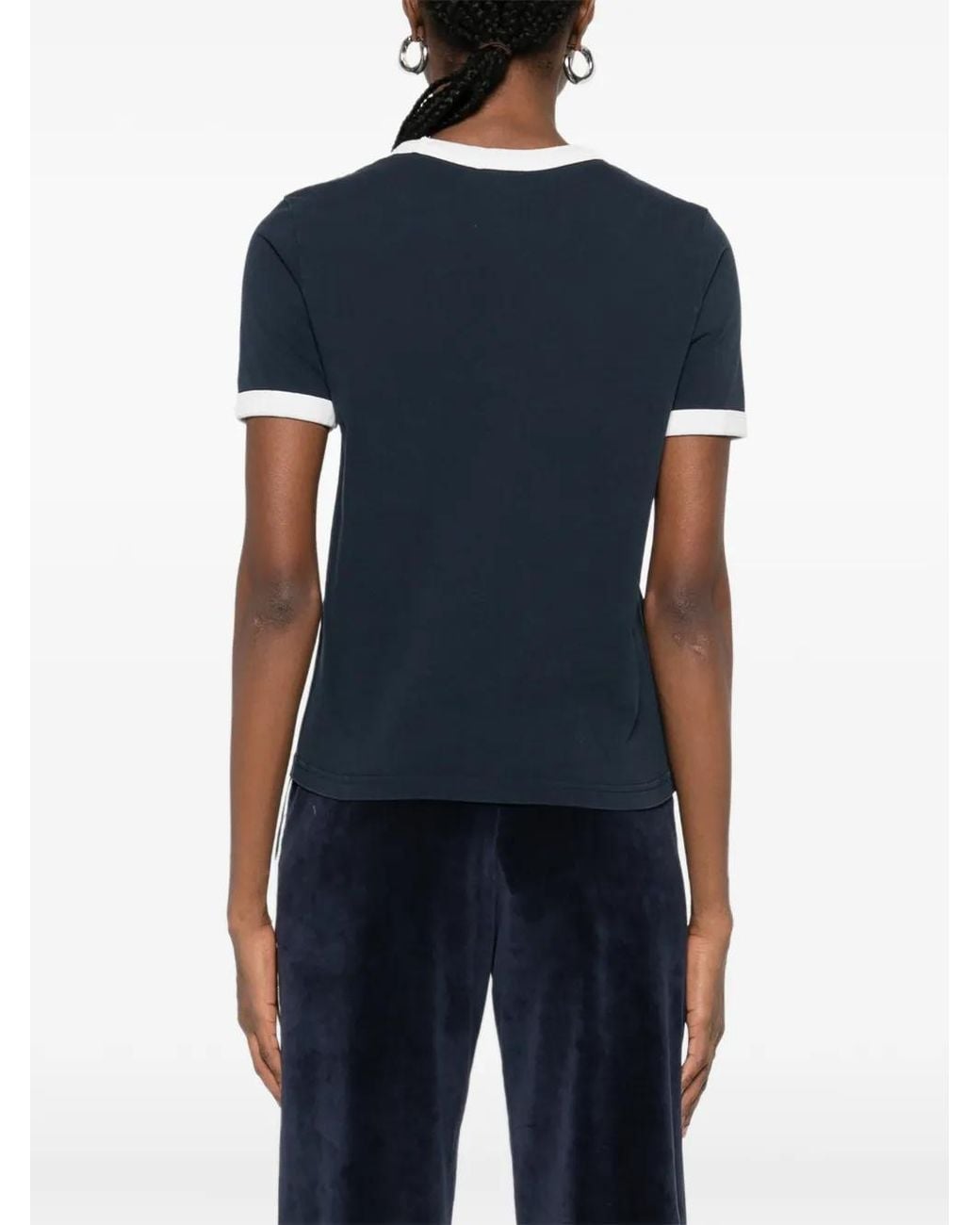 A.P.C. Blue Contrasting-Trims T-Shirt