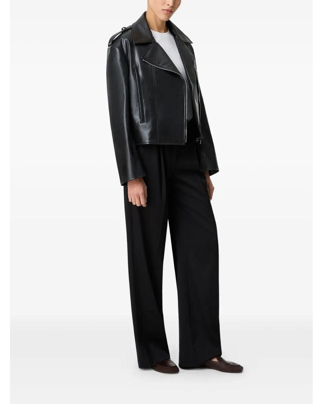 Another Tomorrow Black Moto Jacket