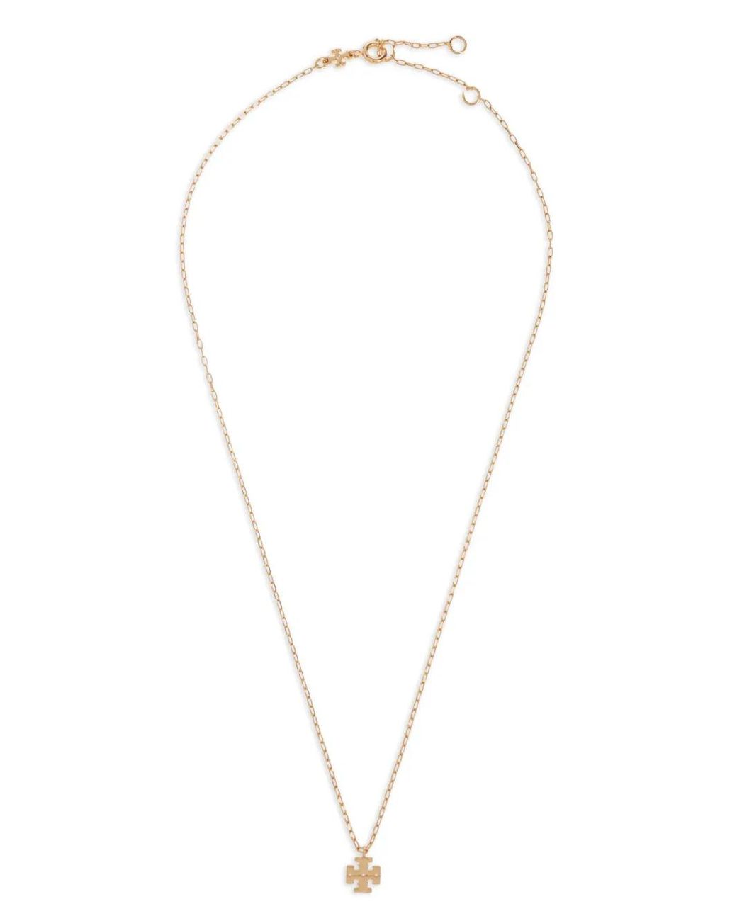 Tory Burch White Icon Pendant Necklace