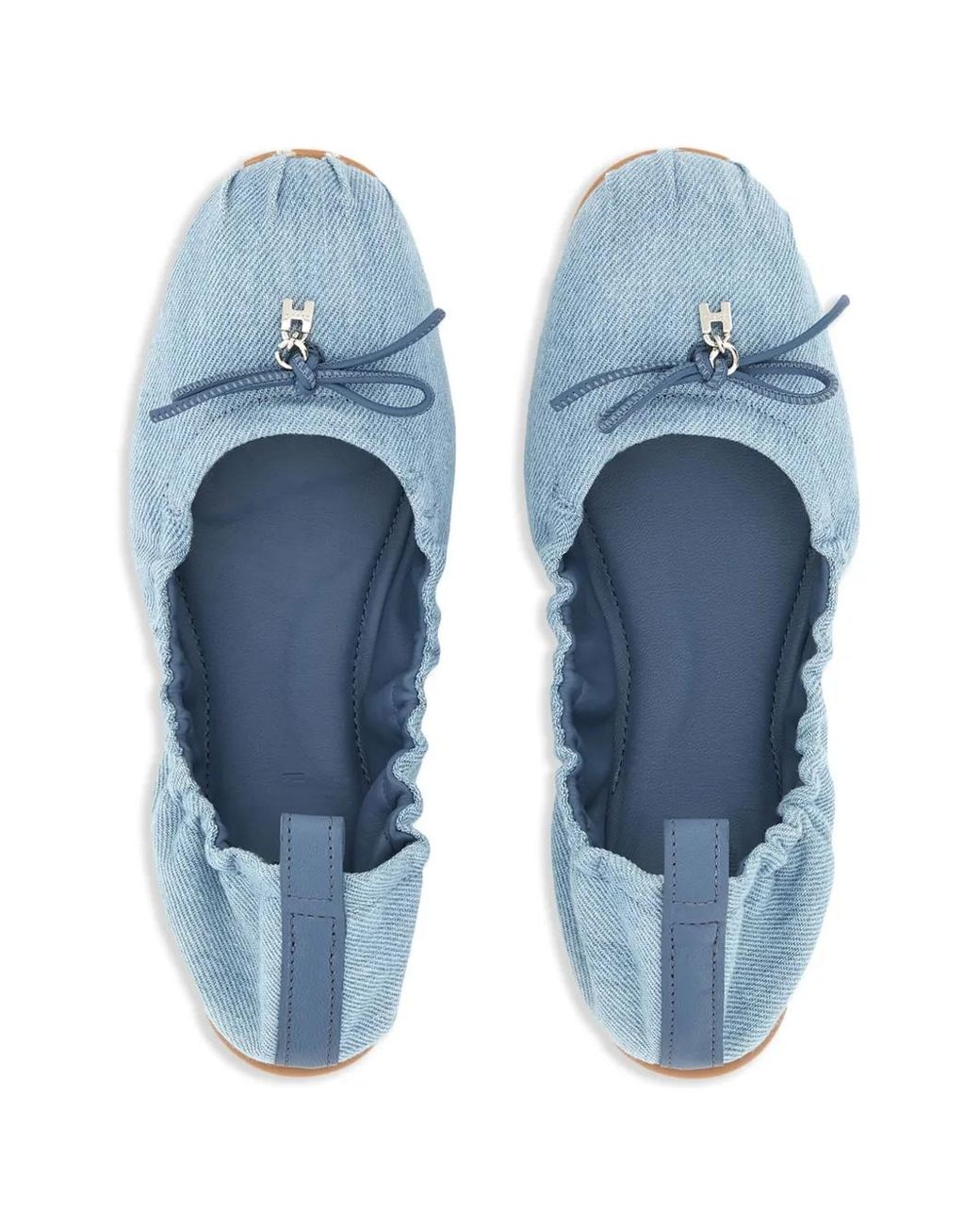 Hogan Blue Denim Ballerina Shoes