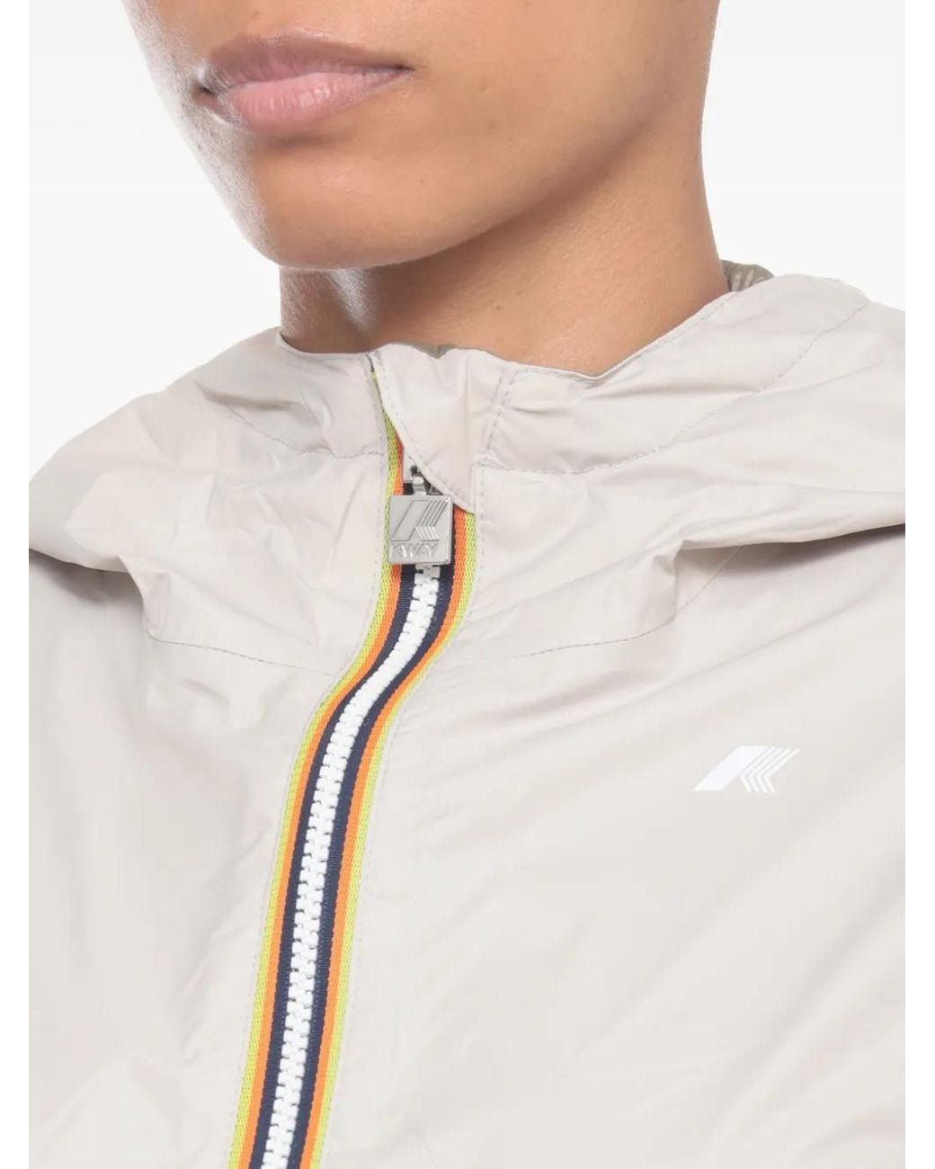 K-Way White Hoodie Zip Jacket
