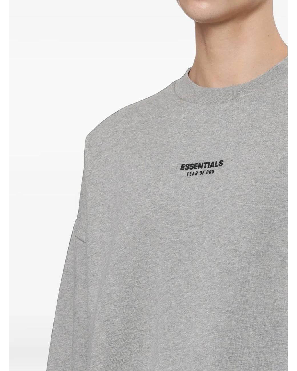 Fear Of God Gray Logo-Print Crew-Neck Sweater for men