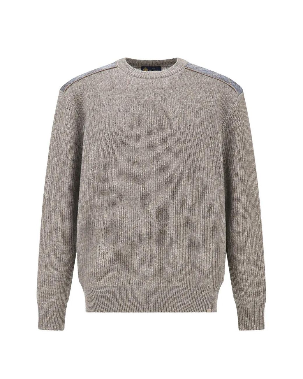 Paul & Shark Gray Ribbed-Knit Sweater for men