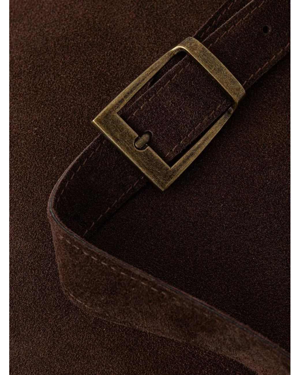 ViCOLO Brown Fringe-Trim Suede Shoulder Bag