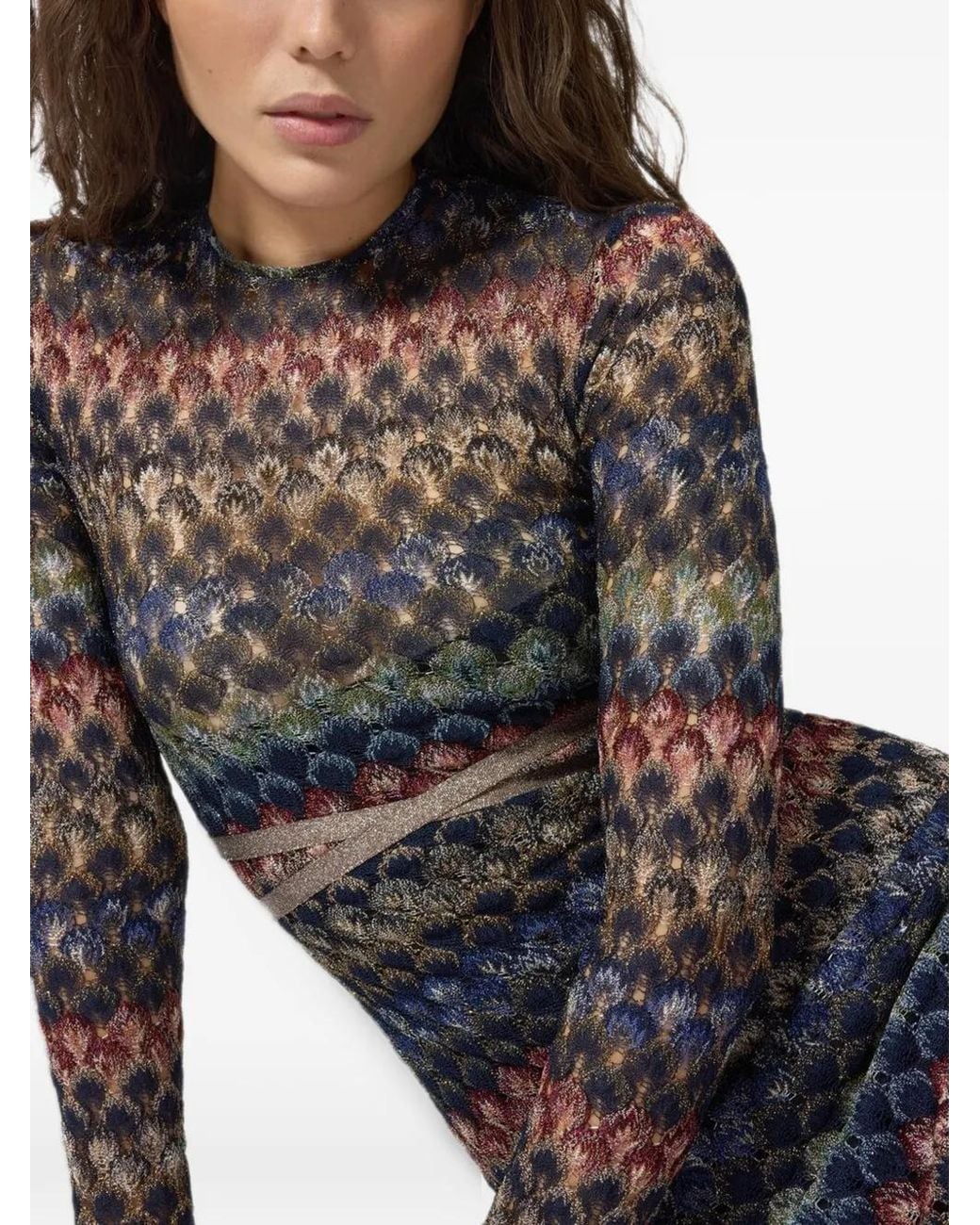 Missoni Blue Midi Dress With Back Cut-Out Detail