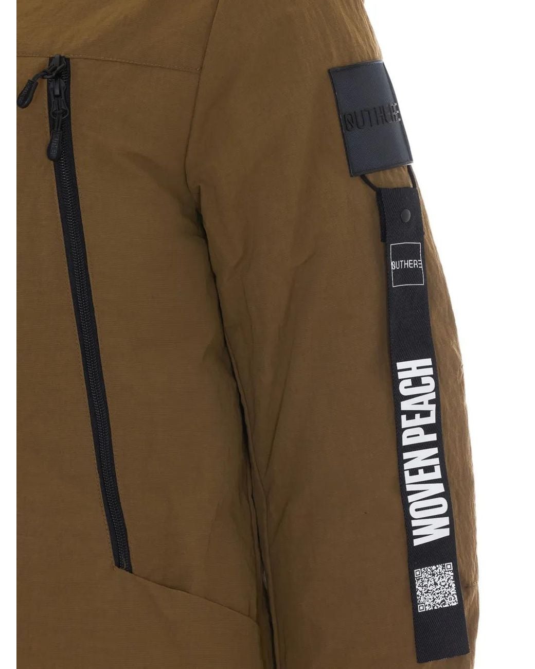 OUTHERE Brown Hooded Logo-Patch Jacket for men