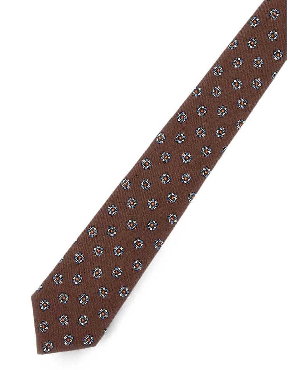 Kiton Seidenkrawatte Mit Blumenmuster in Brown für Herren