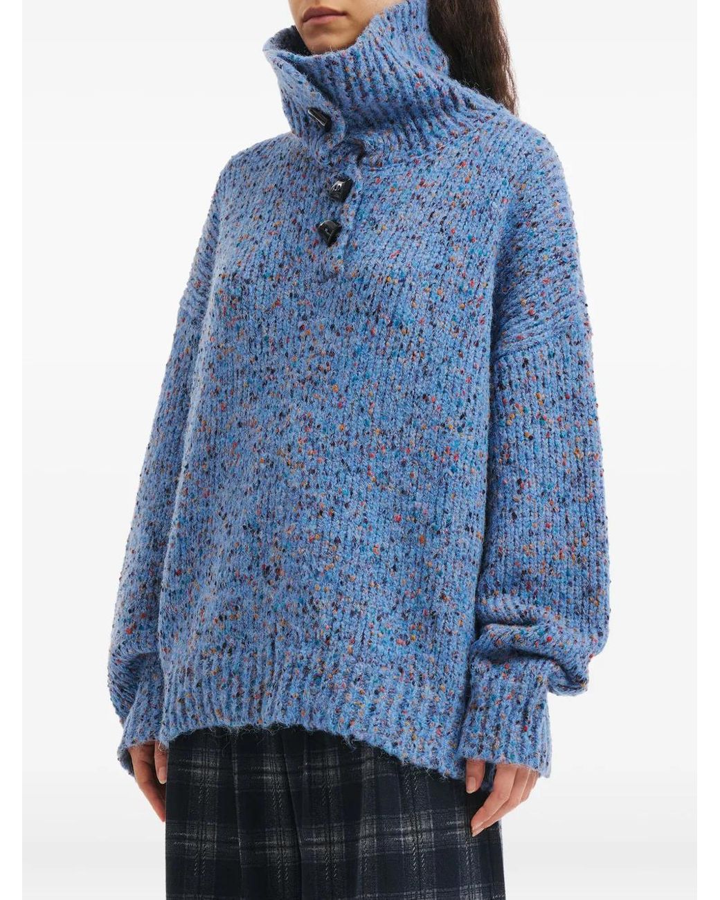 B+ AB Blue Button Collar Sweater