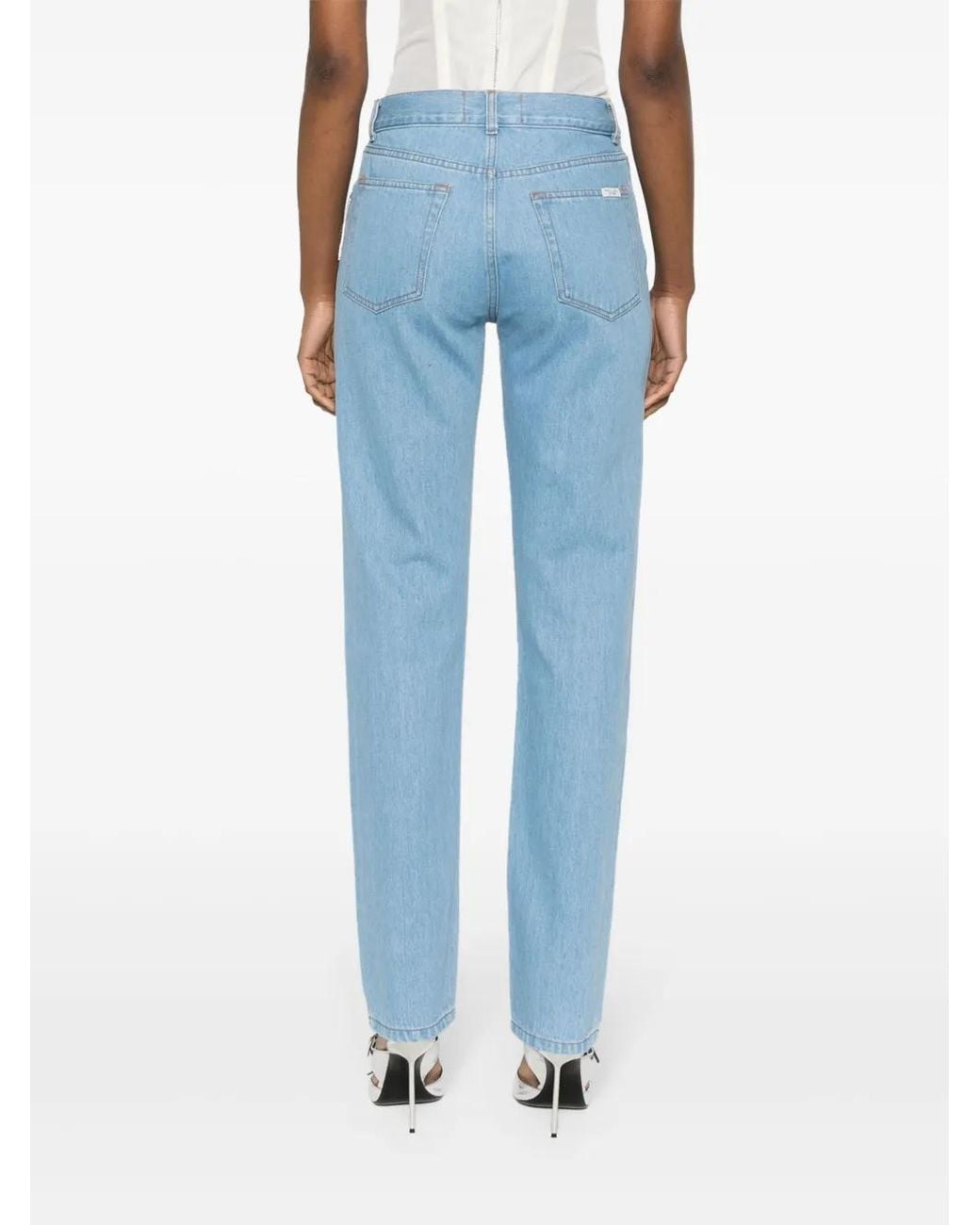 Forte Blue Crystal-Embellished Straight Leg Jeans