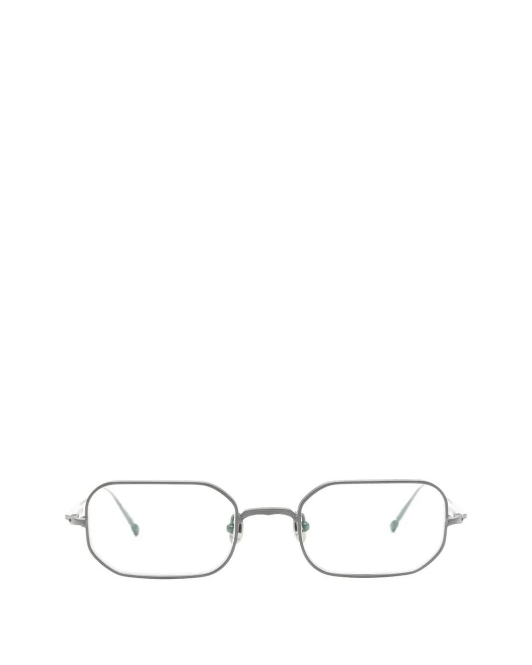 Matsuda White Rectangular-Frame Glasses