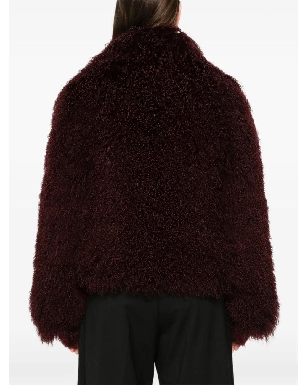 DUCIE Red Rochelle Shearling Jacket
