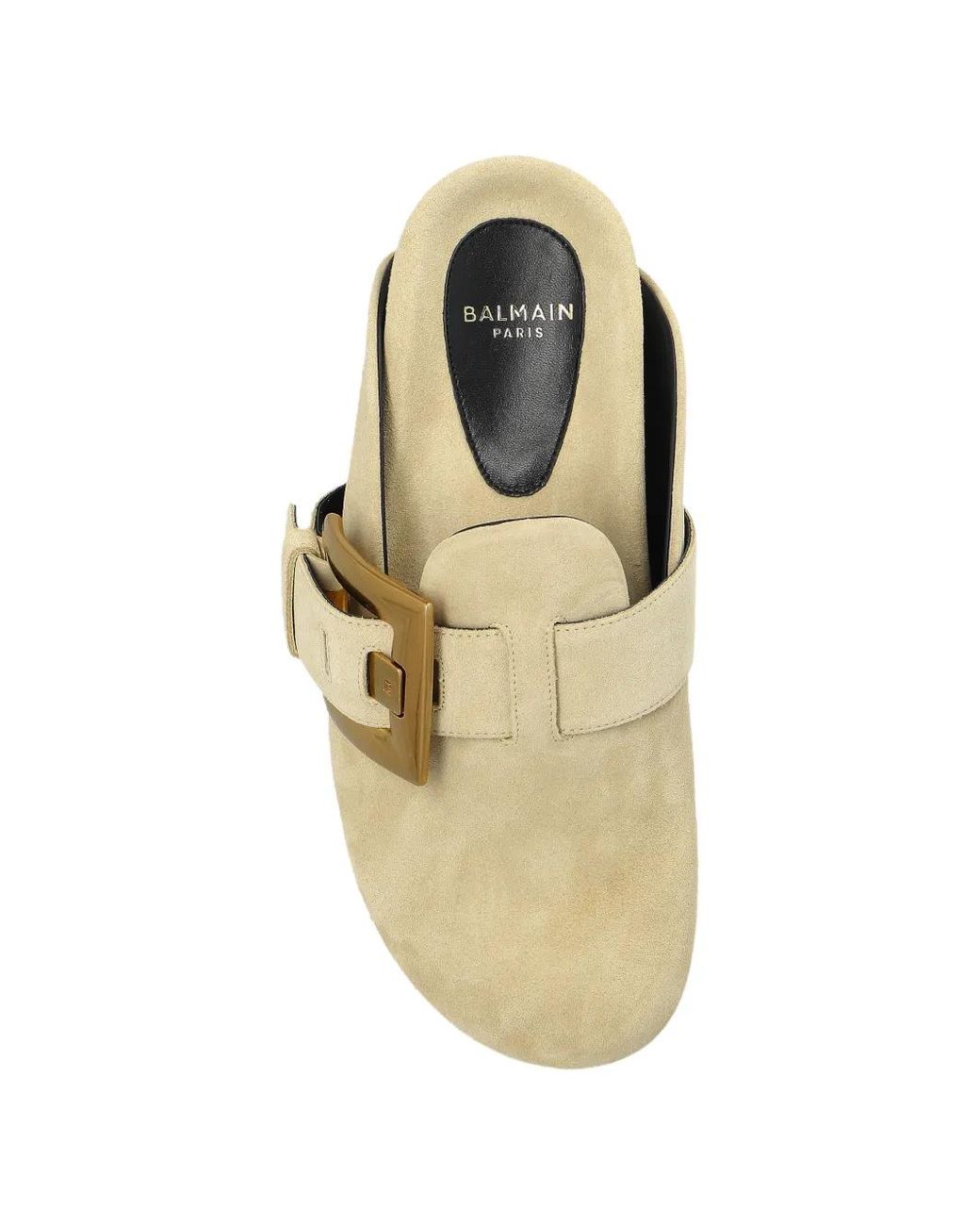 Mules À Boucles Balmain en coloris Metallic