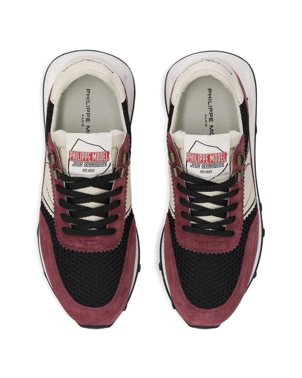 Philippe Model Brown Mesh-Panel Suede Low-Top Sneakers