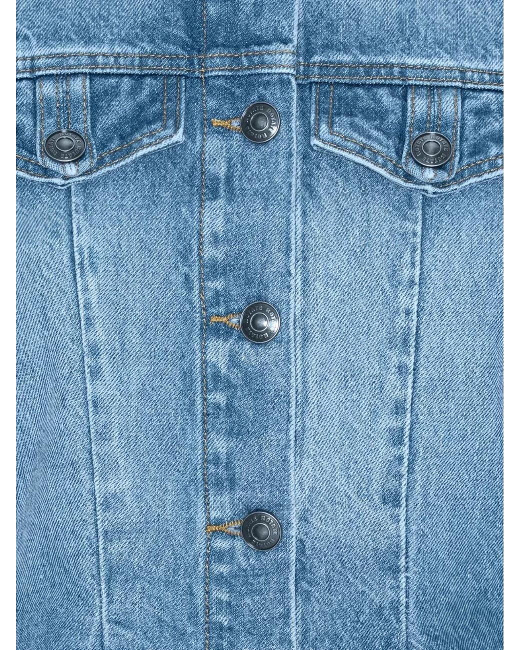 ROTATE BIRGER CHRISTENSEN Blue Flared Denim Top