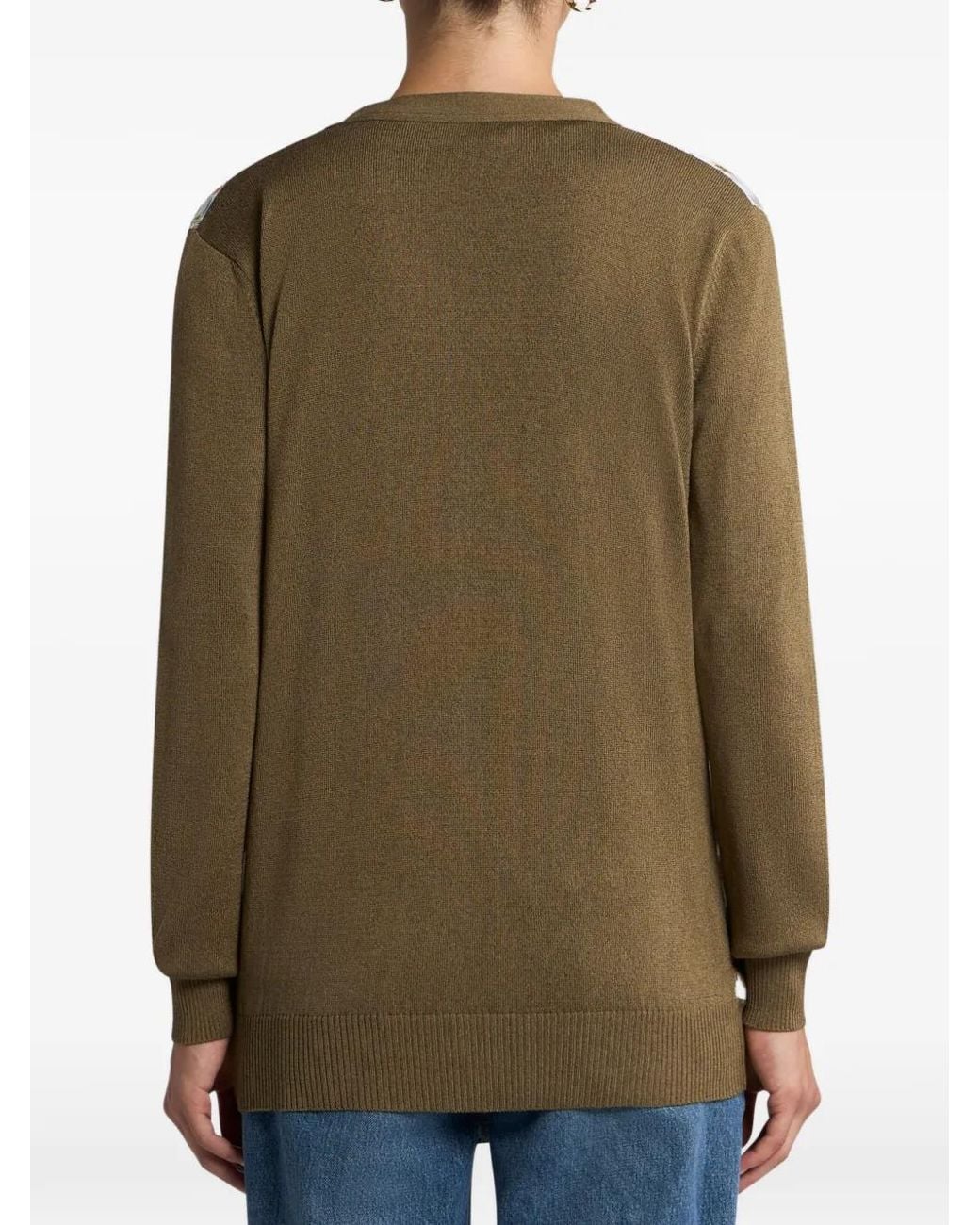 Etro Brown Floral Insert Cardigan