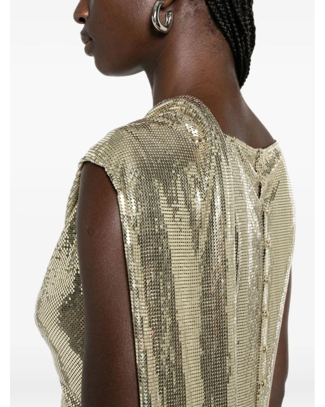 Rabanne White Draped Chainmail Dress