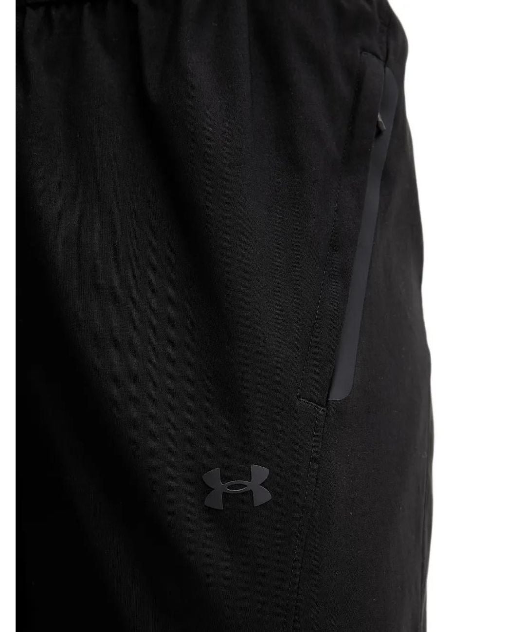 Under Armour Black Unstoppable Woven Logo-Print Wide-Leg Track Pants