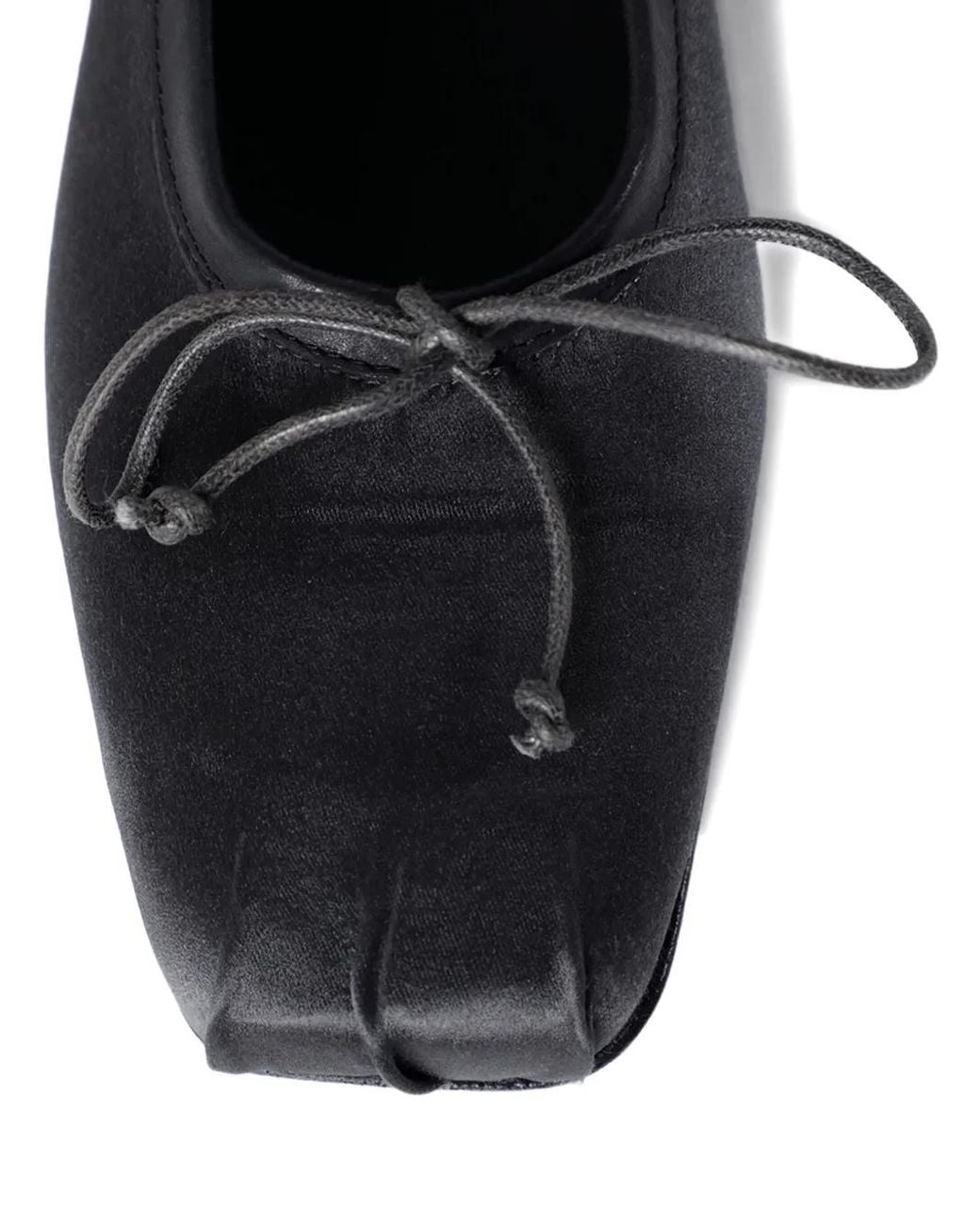 Ann Demeulemeester Gray Satin Ribbon Ballet Flats