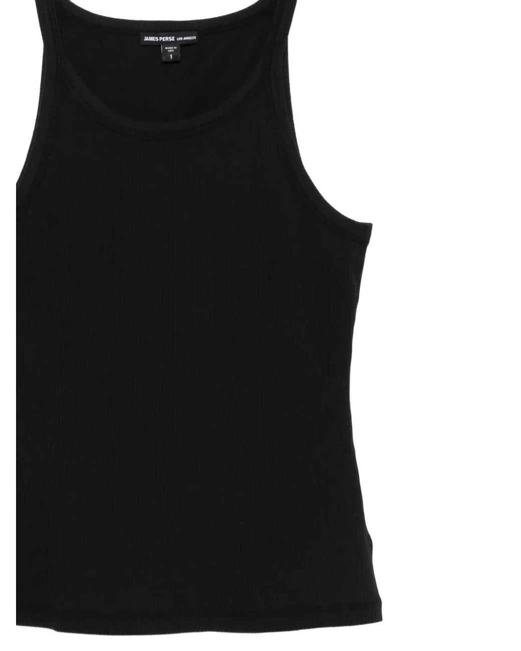 James Perse Black Scoop-Neck Tank Top