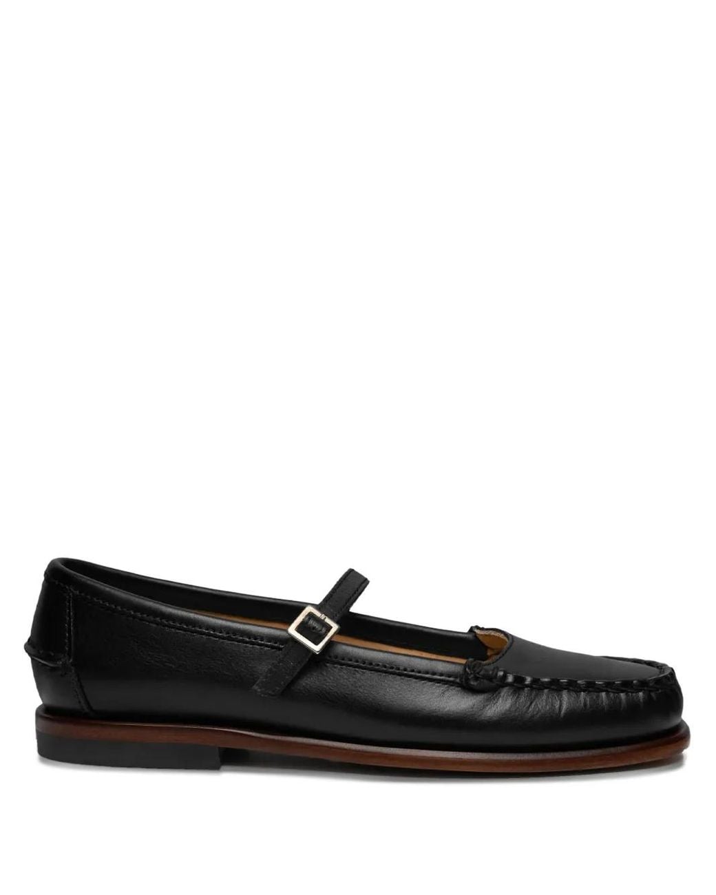 Sebago Black Leather Ballerina Shoes