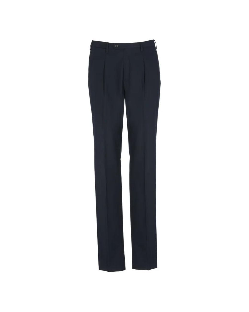 Incotex Blue Pleated Straight-Leg Trousers for men