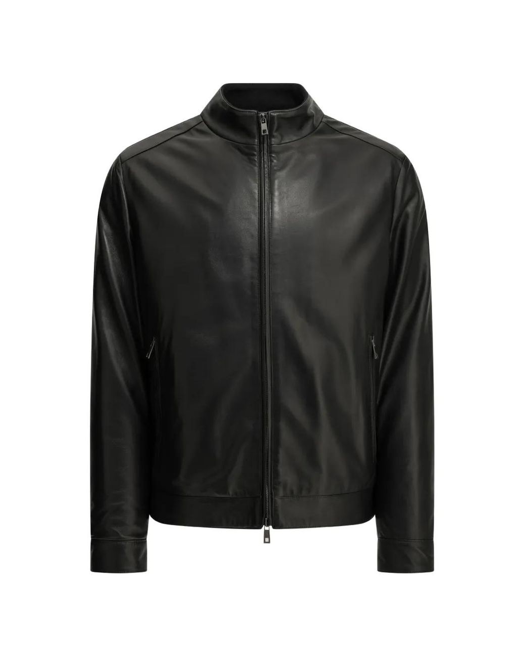 Altum Black Zip-Up Leather Jacket for men